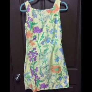 Lilly Pulitzer yellow floral vintage shift dress